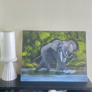 Original Acrylic painting “Elephant in the wild” on canvas panel size 11” X 14”